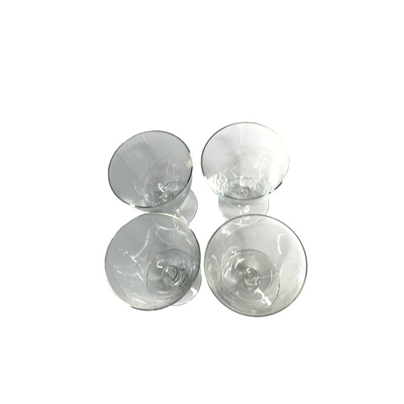 Set of 4 Clear Crystal Glasses Unknown Design - Picture 3 of 5